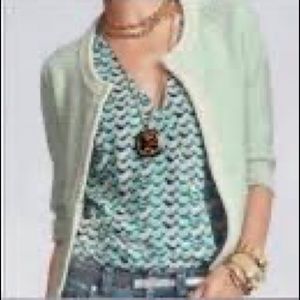 CABI Women’s SOCIETY SWEATER Cardigan Hook Clasp Mint Green